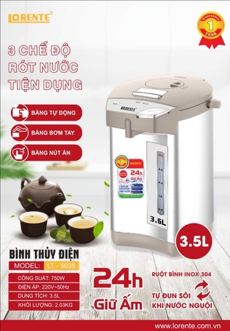 Bình thủy điện 3.5L  Lorente LT-5035