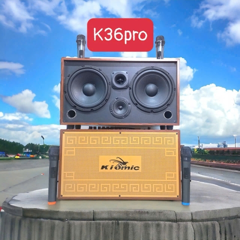 Loa Xách Tay Kiomic K36 Pro - Bass Đôi 20cm, Kèm 2 Micro