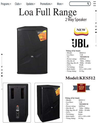 LOA FULL JBL KES512 NHẬP KHẨU