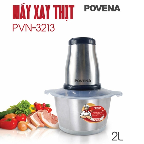 Máy xay thịt cối inox 2L Povena PVN-3213