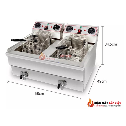 Bếp Chiên Nhúng Đôi Có Van Xả EH102V (8L+8L)