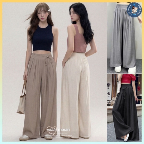 [Q103] Quần ống suông CHẤT ĐŨI LƯNG BO phối chun sau CÓ DÂY BUỘC xinh xắn dễ phối đồ - L2M (New)