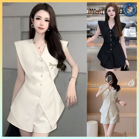 [A381] Áo thun kiểu nữ CỔ NHỌN CÀI KHUY CHUỒN CHUỒN borip xẻ tà co giãn 4 chiều tôn dáng - L2M (New)