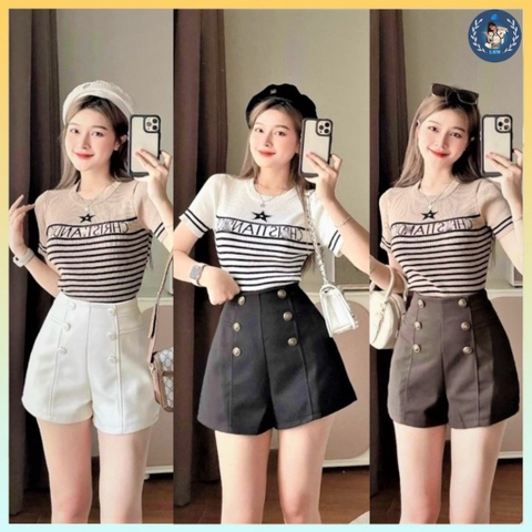 [A147] Áo len thun Montoghi dệt kim SỌC SAO IN CHỮ Quảng Châu thanh lịch và sang trọng - L2M