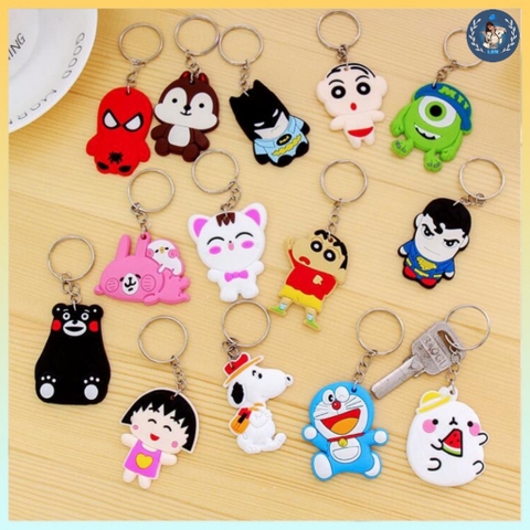 [PK01] Một MÓC KHÓA nhựa dẻo hoạt hình dễ thương nhiều mẫu mã may mắn - L2M