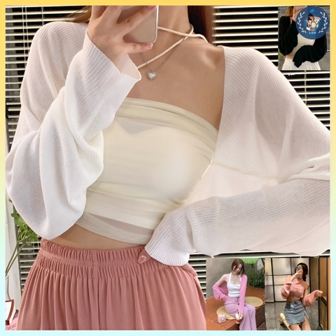 [A218] Áo khoác len nữ mỏng kiểu CÁNH DƠI DÁNG RỘNG tay dài dệt kim Quảng Châu chống nắng - L2M  (Hot)