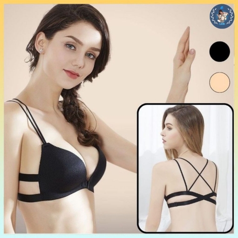 [B009] Áo bra su CÀI TRƯỚC có đệm BÀN TAY mềm mịn phối dây chéo siêu gợi cảm - L2M