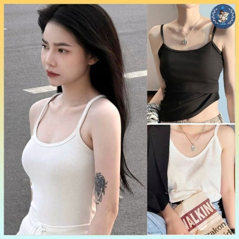 [B010] Áo 2 DÂY KHÔNG MÚT màu trơn dáng dài co giãn 4 chiều dễ phối đồ - L2M