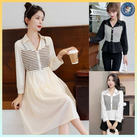 [A360] Áo len nữ Montoghi phong cách GILE VẠT BÈO phối dây mảnh và nút tim có nhún eo xinh - L2M (Sale)