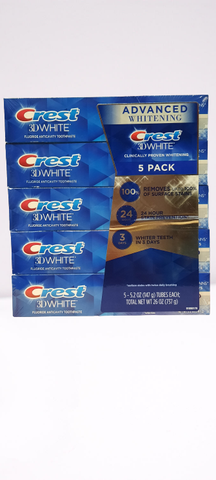 Kem đánh răng  Crest 3D White Advanced Triple Whitening Toothpaste 5.6oz/5pk ( lố 5 tuýp)