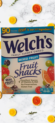 Kẹo dẻo trái cây Welch's Fruit Snacks, Mixed Fruit, 90/0.8oz