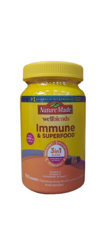 Nature Made Wellblends Immune Superfood Gummy, 100 Gummies