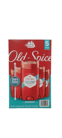OLD SPICE DEODORANT PURE SPORT 5PK / 3oz( Lốc 5 tuýp)