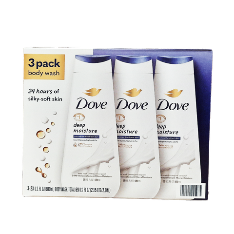 Dove Deep Moisture Body Wash 23 oz, 3-pack