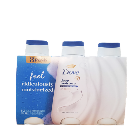 Dove Deep Moisture Body Wash, 23 oz, 3-pack