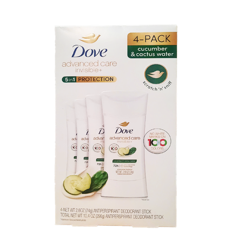 Dove Advanced Care Deodorant, 2.6 oz, 4-pack ( hộp 4 chai)