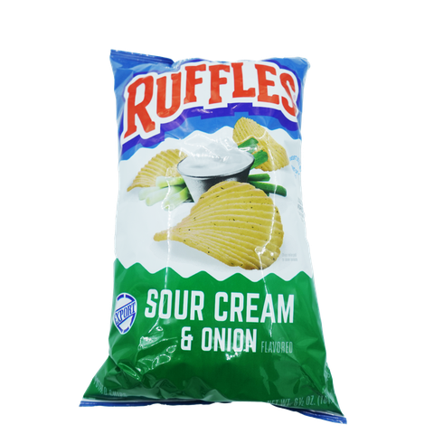 Ruffles Potato Chips, Sour Cream & Onion 6.5Oz