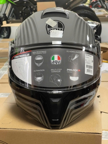 Nón AGV Lật hàm Streetmodular Grey / Black