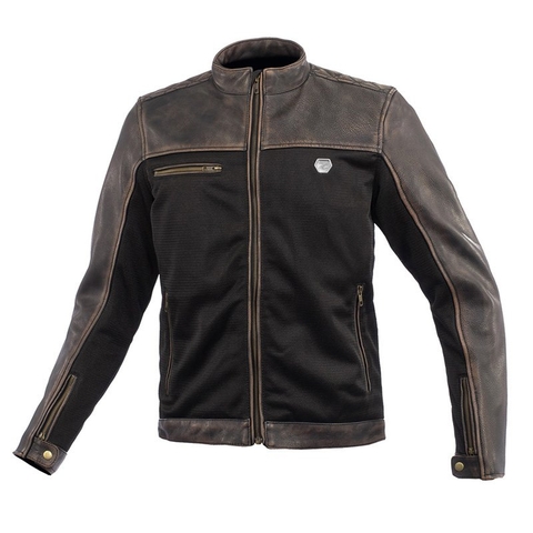 Áo Komine JK-166 Half Leather Motorcycle Mesh Riding Jacket