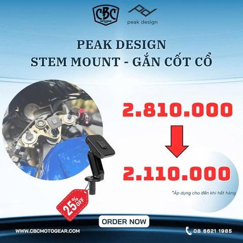 Ngàm Peak Design Motor Stem Mount - gắn cốt cổ không sạc