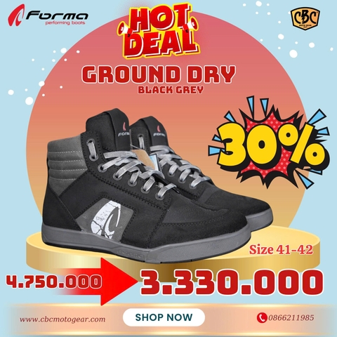 Giày Moto Forma Ground Dry - Đen Xám
