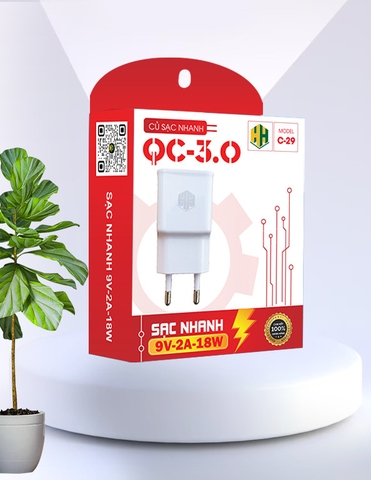 SẠC NHANH 18W- QC3.0 - BÁO SẠC NHANH - MODEL:  C-29