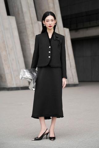 ROSÉ SET - Áo khoác mix chân váy