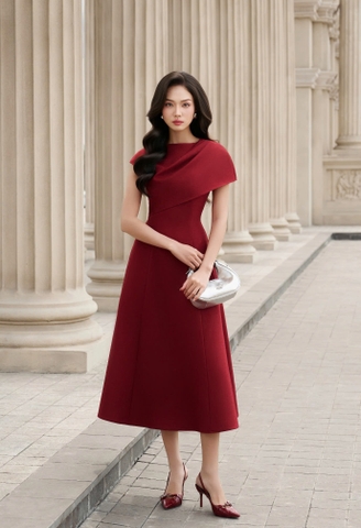 ELLA DRESS - Đỏ bordeaux