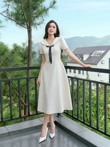 AURA DRESS -cream white