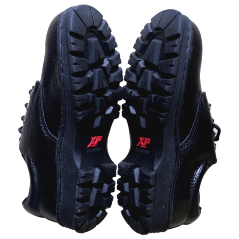 Giày bảo hộ XP chữ đỏ 368-01, mũi và đế lót thép, da thật, chất lượng cao