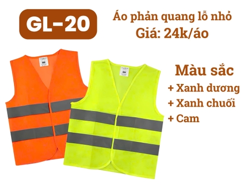 [GL-20] Áo ghi lê bảo hộ lao động - Áo lưới phản quang khóa dán màu xanh nõn chuối
