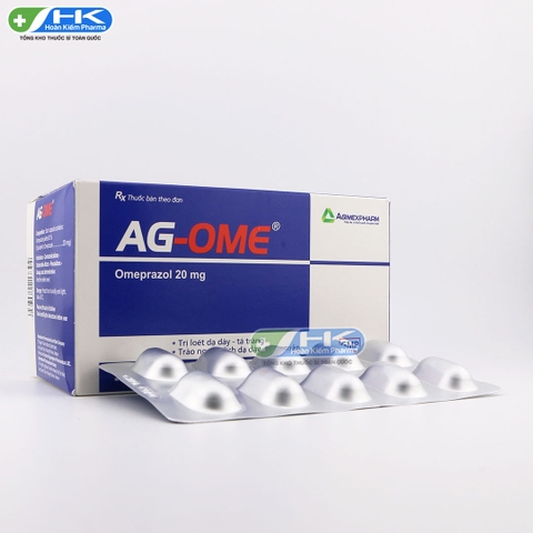 Ag-Ome 20 - Hộp 10 vỉ x 10 viên nang cứng - Agimexpharm (Esomeprazol 20mg)