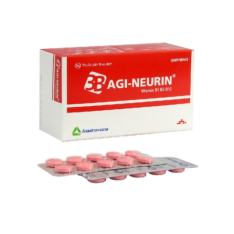 Agineurin 3B - Hộp 10 vỉ x 10 viên nén - Agimexpharm (Thiamin mononitrat 125mg; Pyridoxin hydroclorid 125mg; Cyanocobalamin 125mcg)