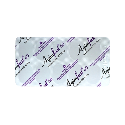 Agimfast 60 - Hộp 2 vỉ x 10 viên - Agimexpharm (Fexofenadin hydrochlorid 60mg)