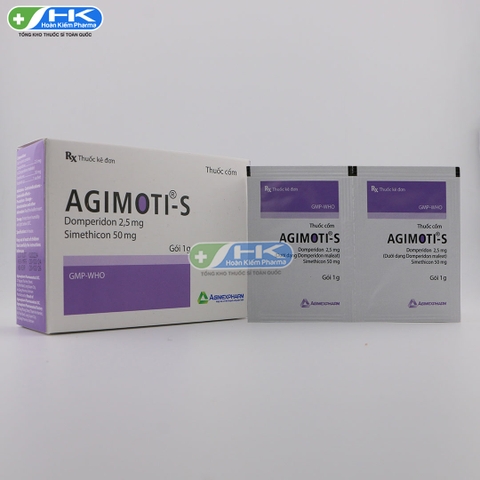 Agimoti S - Hộp 30 gói x 1g - Agimexpharm (Domperidon 2,5 mg; Simethicon 50 mg)