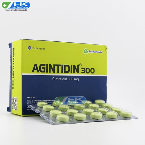 Agintidin 300 - Hộp 10 vỉ x 10 viên nén - Agimexpharm (Cimetidin 300 mg)