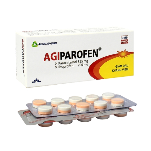Agiparofen - Hộp 5 vỉ x 10 viên  - Agimexpharm (Acetaminophen 325mg; Ibuprofen 200mg)