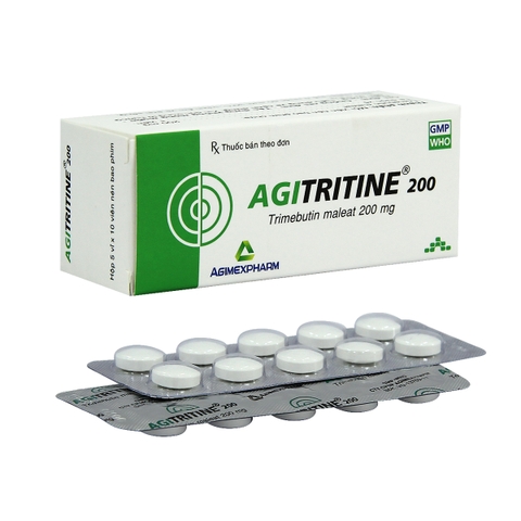 Agitritine 200 - Hộp 5 vỉ x 10 viên - Agimexpharm (Trimebutin maleat 200 mg)
