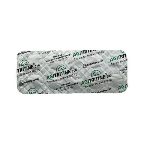 Agitritine 200 - Hộp 5 vỉ x 10 viên - Agimexpharm (Trimebutin maleat 200 mg)