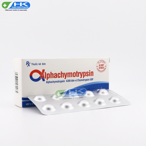 Alphachymotrypsin - Hộp 5 vỉ x 10 viên -USR  PP. Pharco (Alpha Chymotrypsin 4.200 đơn vị USP)