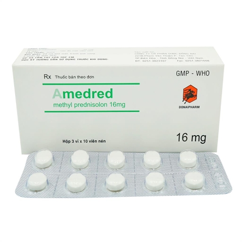 Amedred - Hộp 3 vỉ x 10 viên nén - DonaiPharm (Methylprednisolone 16mg)