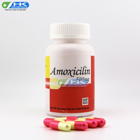Amoxicilin 500mg - Chai 100 viên nang cứng - TiPharco(Amoxicilin trihydrat 500mg)