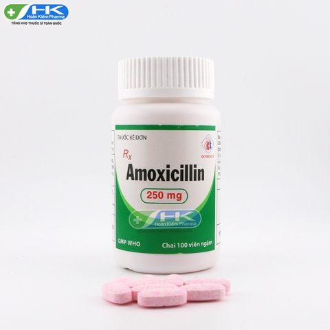 Amoxicillin 250mg - Chai 100 viên ngậm - Domesco(Amoxicillin 250)