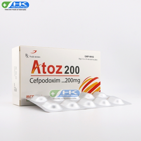 Atoz 200 - Hộp 3 vỉ x 10 viên nén - MediSun (Cefpodoxim 200mg)
