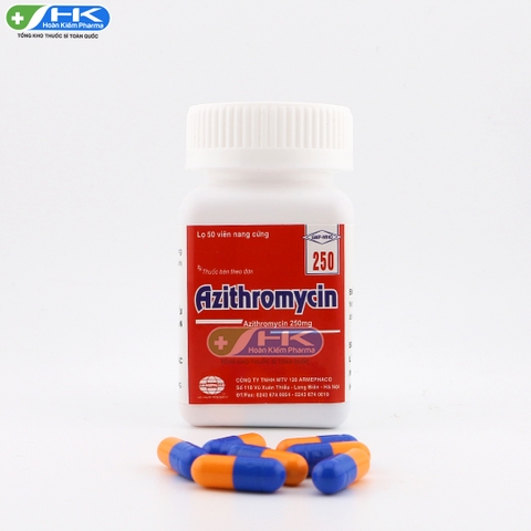 Azithromycin 250 - Chai 50 viên nang cứng - Armephaco(Azithromycin 250mg)