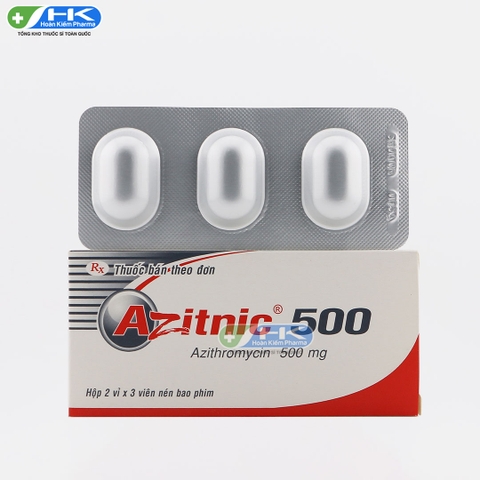 Azitnic 500 - Hộp 2 vỉ x 3 viên - NIC Pharma (Azithromycin 500mg)