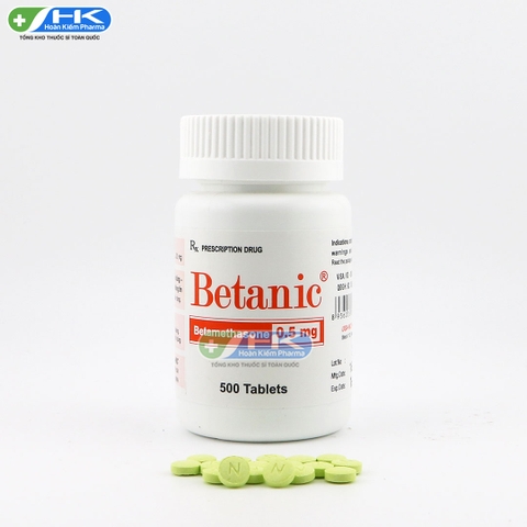 Betanic - Chai 500 viên nén xanh lá - NIC Pharma(Betamethasone 0,5mg)