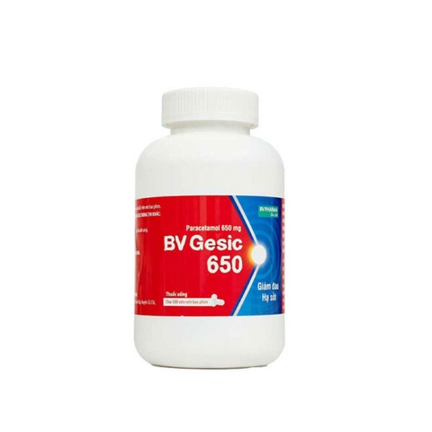 BV Gesic 650 - Chai 500 viên nén bao phim - BVPharma (Paracetamol 650mg)