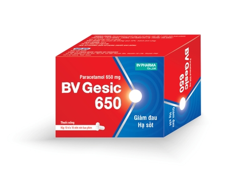 BV Gesic 650 - Hộp 10 vỉ x 10 viên - BVPharma (Paracetamol 650mg)