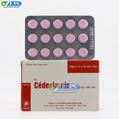Cedesfarin - Hộp 2 vỉ x 15 viên nén - DonaiPharm (Betamethason 0,25 mg; Dexclorpheniramin maleat 2 mg)